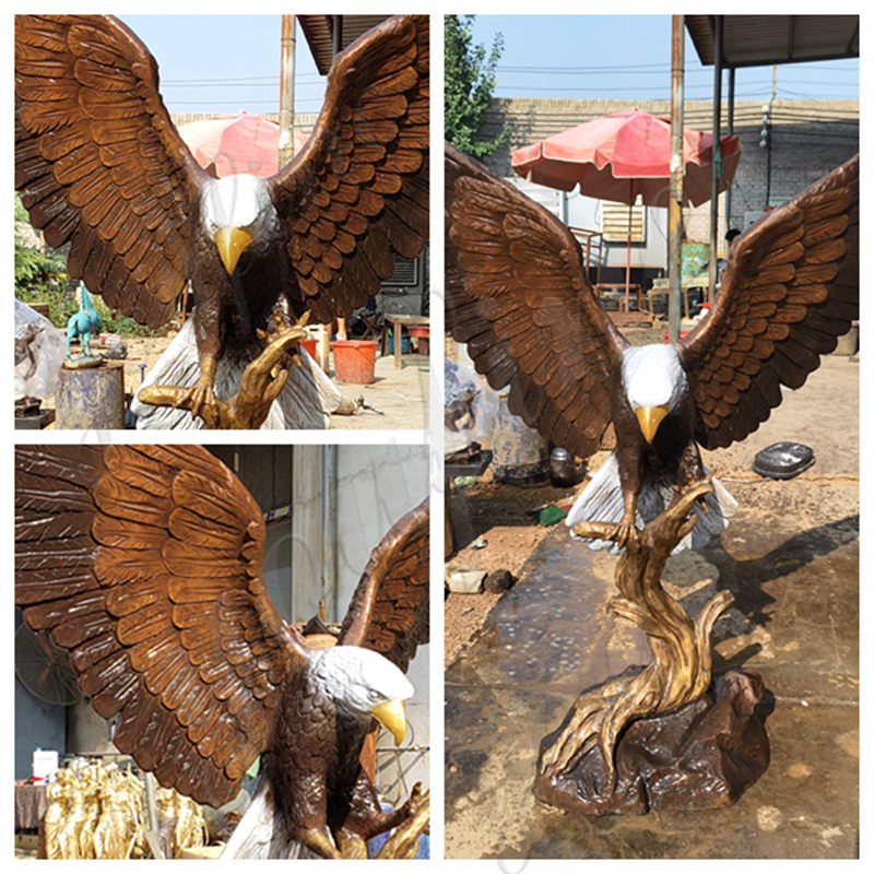 antique bronze eagle statue