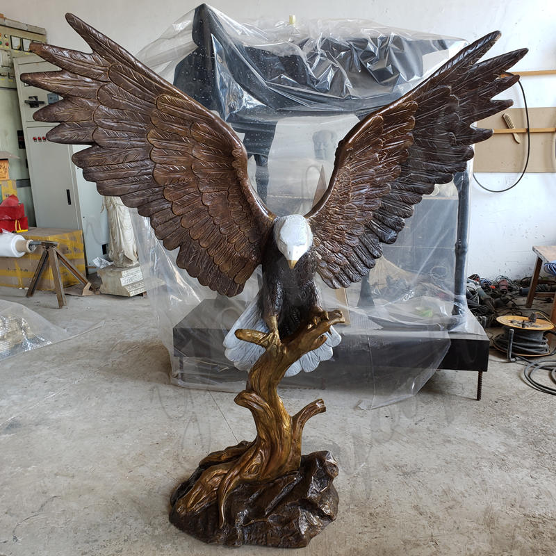 bronze eagle statue--